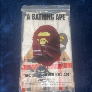 Bape White and Red Graphic Shirt